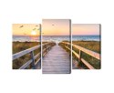 Obraz Wieloczęściowy Molo Na Morzu Północnym 3D Canvas Naturalny 90x60 LBS-2090-NC90-60_1X30-60_2X30-45