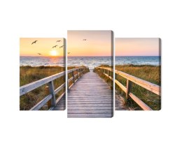 Obraz Wieloczęściowy Molo Na Morzu Północnym 3D Canvas Naturalny 90x60 LBS-2090-NC90-60_1X30-60_2X30-45