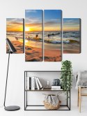 Obraz Wieloczęściowy Morze Bałtyckie O Zachodzie Słońca Canvas 80x60 LBS-2151-C80-60_2X20-60_2X20-40