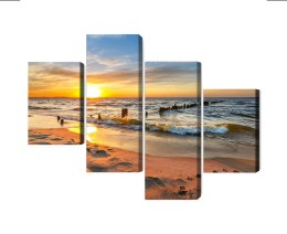 Obraz Wieloczęściowy Morze Bałtyckie O Zachodzie Słońca Canvas Naturalny 80x50 LBS-2152-NC80-50_2X20-50_2X20-30