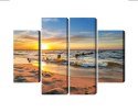 Obraz Wieloczęściowy Morze Bałtyckie O Zachodzie Słońca Canvas Naturalny 80x60 LBS-2151-NC80-60_2X20-60_2X20-40