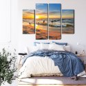Obraz Wieloczęściowy Morze Bałtyckie O Zachodzie Słońca Canvas Naturalny 80x60 LBS-2151-NC80-60_2X20-60_2X20-40