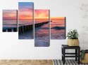 Obraz Wieloczęściowy Morze Bałtyckie Z Drewnianymi Falochronami Canvas 120x75 LBS-2167-C120-75_2X30-75_2X30-45