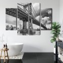 Obraz Wieloczęściowy Most Manhattan W Nowym Jorku Canvas 80x60 LBS-2126-C80-60_2X20-60_2X20-40
