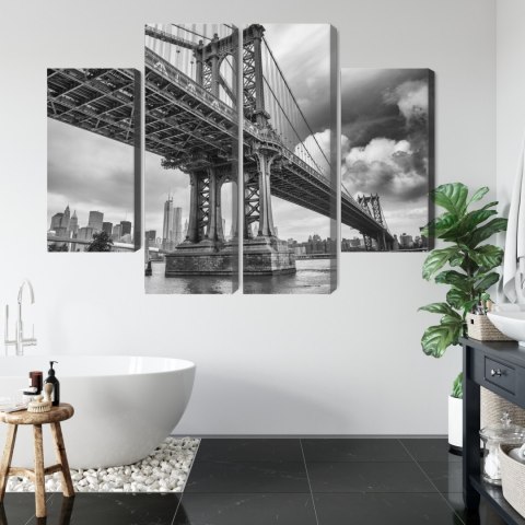 Obraz Wieloczęściowy Most Manhattan W Nowym Jorku Canvas 80x60 LBS-2126-C80-60_2X20-60_2X20-40
