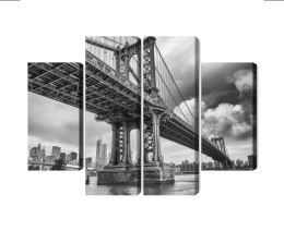 Obraz Wieloczęściowy Most Manhattan W Nowym Jorku Canvas Naturalny 80x60 LBS-2126-NC80-60_2X20-60_2X20-40