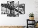 Obraz Wieloczęściowy Most Manhattan W Nowym Jorku Canvas Naturalny 80x60 LBS-2126-NC80-60_2X20-60_2X20-40
