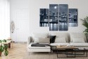 Obraz Wieloczęściowy Nocna Panorama Nowego Jorku Z Księżycem Na Niebie Canvas 80x60 LBS-2567-C80-60_2X20-60_2X20-40