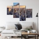 Obraz Wieloczęściowy Panorama 3D Nowego Jorku Canvas 120x75 LBS-2042-C120-75_2X30-75_2X30-45