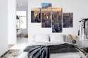 Obraz Wieloczęściowy Panorama 3D Nowego Jorku Canvas 120x75 LBS-2042-C120-75_2X30-75_2X30-45