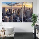 Obraz Wieloczęściowy Panorama 3D Nowego Jorku Canvas 120x80 LBS-2039-C120-80_3X40-80