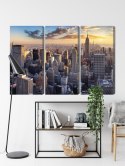 Obraz Wieloczęściowy Panorama 3D Nowego Jorku Canvas 120x80 LBS-2039-C120-80_3X40-80