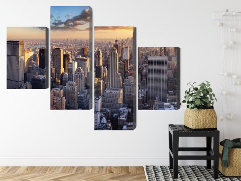 Obraz Wieloczęściowy Panorama 3D Nowego Jorku Canvas Naturalny 80x50 LBS-2042-NC80-50_2X20-50_2X20-30