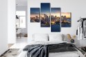 Obraz Wieloczęściowy Panorama Nowego Jorku O Wschodzie Słońca Canvas Naturalny 80x50 LBS-2563-NC80-50_2X20-50_2X20-30