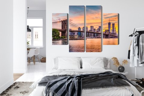 Obraz Wieloczęściowy Panoramiczny Krajobraz Nowego Jorku Canvas Naturalny 120x90 LBS-2046-NC120-90_2X30-90_2X30-60