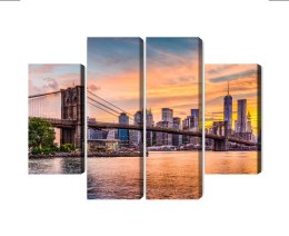 Obraz Wieloczęściowy Panoramiczny Krajobraz Nowego Jorku Canvas Naturalny 80x60 LBS-2046-NC80-60_2X20-60_2X20-40
