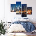 Obraz Wieloczęściowy Panoramiczny Widok Na Manhattan Nocą Canvas 120x75 LBS-2022-C120-75_2X30-75_2X30-45