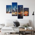 Obraz Wieloczęściowy Panoramiczny Widok Na Manhattan Nocą Canvas 120x75 LBS-2022-C120-75_2X30-75_2X30-45