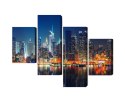 Obraz Wieloczęściowy Panoramiczny Widok Na Manhattan Nocą Canvas Naturalny 80x50 LBS-2022-NC80-50_2X20-50_2X20-30