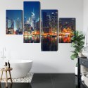 Obraz Wieloczęściowy Panoramiczny Widok Na Manhattan Nocą Canvas Naturalny 80x50 LBS-2022-NC80-50_2X20-50_2X20-30