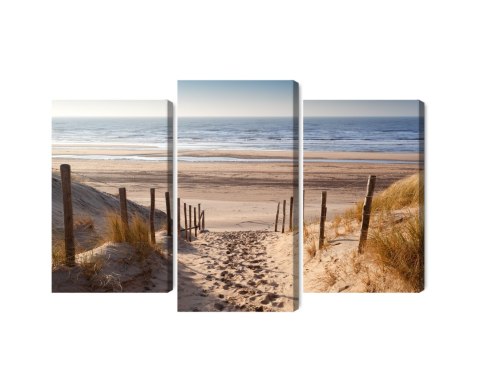 Obraz Wieloczęściowy Piaszczysta Ścieżka Do Morza Północnego Canvas 120x80 LBS-2035-C120-80_1X40-80_2X40-60