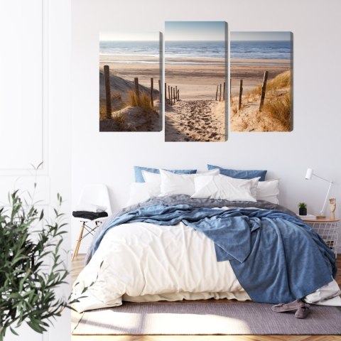 Obraz Wieloczęściowy Piaszczysta Ścieżka Do Morza Północnego Canvas 120x80 LBS-2035-C120-80_1X40-80_2X40-60