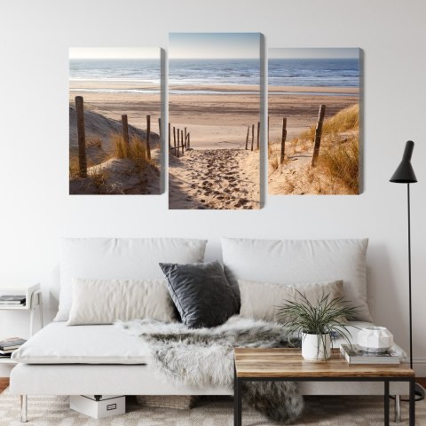Obraz Wieloczęściowy Piaszczysta Ścieżka Do Morza Północnego Canvas 120x80 LBS-2035-C120-80_1X40-80_2X40-60