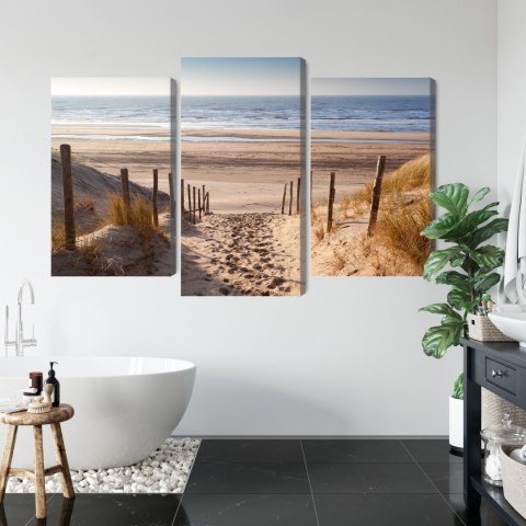 Obraz Wieloczęściowy Piaszczysta Ścieżka Do Morza Północnego Canvas 120x80 LBS-2035-C120-80_1X40-80_2X40-60