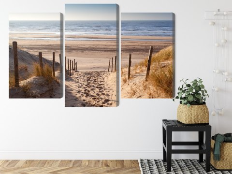Obraz Wieloczęściowy Piaszczysta Ścieżka Do Morza Północnego Canvas 120x80 LBS-2035-C120-80_1X40-80_2X40-60