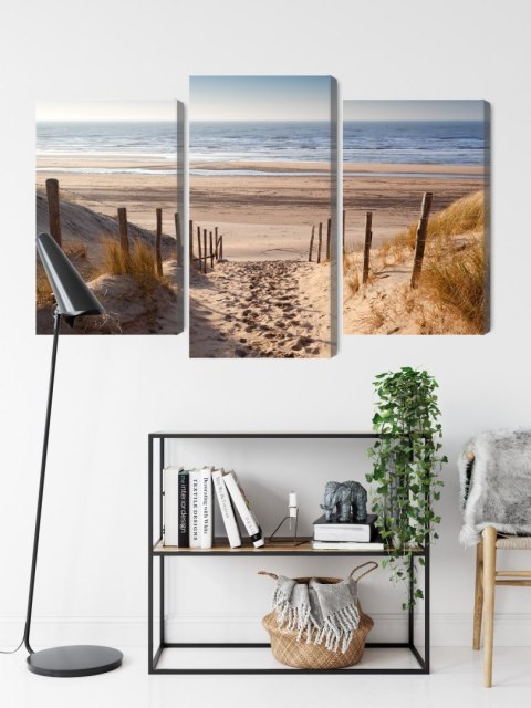 Obraz Wieloczęściowy Piaszczysta Ścieżka Do Morza Północnego Canvas 120x80 LBS-2035-C120-80_1X40-80_2X40-60