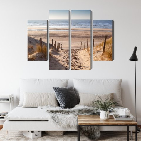 Obraz Wieloczęściowy Piaszczysta Ścieżka Do Morza Północnego Canvas 80x60 LBS-2036-C80-60_2X20-60_2X20-40