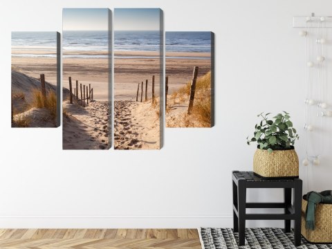 Obraz Wieloczęściowy Piaszczysta Ścieżka Do Morza Północnego Canvas 80x60 LBS-2036-C80-60_2X20-60_2X20-40