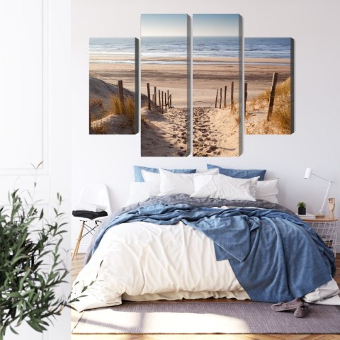 Obraz Wieloczęściowy Piaszczysta Ścieżka Do Morza Północnego Canvas Naturalny 80x60 LBS-2036-NC80-60_2X20-60_2X20-40