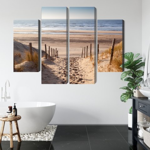 Obraz Wieloczęściowy Piaszczysta Ścieżka Do Morza Północnego Canvas Naturalny 80x60 LBS-2036-NC80-60_2X20-60_2X20-40