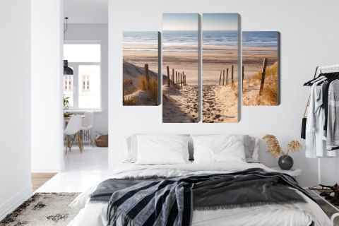 Obraz Wieloczęściowy Piaszczysta Ścieżka Do Morza Północnego Canvas Naturalny 80x60 LBS-2036-NC80-60_2X20-60_2X20-40