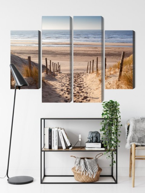 Obraz Wieloczęściowy Piaszczysta Ścieżka Do Morza Północnego Canvas Naturalny 80x60 LBS-2036-NC80-60_2X20-60_2X20-40