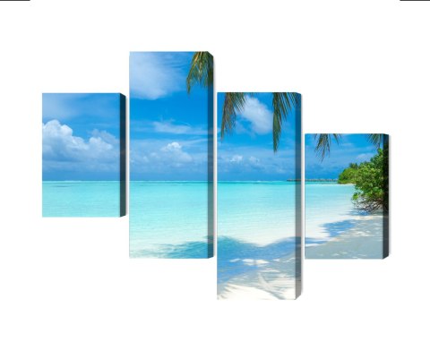 Obraz Wieloczęściowy Plaża Na Malediwach Canvas 120x75 LBS-2032-C120-75_2X30-75_2X30-45