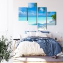 Obraz Wieloczęściowy Plaża Na Malediwach Canvas 120x75 LBS-2032-C120-75_2X30-75_2X30-45