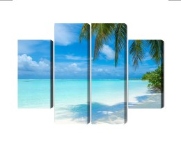 Obraz Wieloczęściowy Plaża Na Malediwach Canvas 80x60 LBS-2031-C80-60_2X20-60_2X20-40