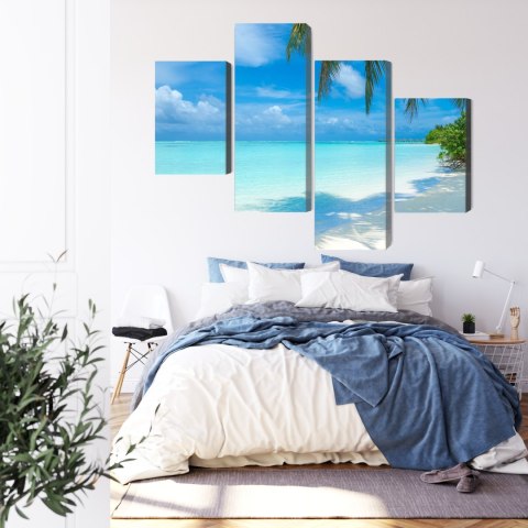 Obraz Wieloczęściowy Plaża Na Malediwach Canvas Naturalny 80x50 LBS-2032-NC80-50_2X20-50_2X20-30