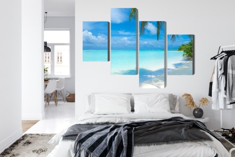 Obraz Wieloczęściowy Plaża Na Malediwach Canvas Naturalny 80x50 LBS-2032-NC80-50_2X20-50_2X20-30