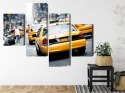 Obraz Wieloczęściowy Taksówki Na Ulicach Nowego Jorku Canvas Naturalny 80x50 LBS-2052-NC80-50_2X20-50_2X20-30