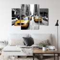 Obraz Wieloczęściowy Taksówki W Nowym Jorku Canvas 80x60 LBS-2071-C80-60_2X20-60_2X20-40