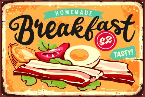 Obraz Na Płótnie Angielskie Śniadanie W Stylu Retro? Canvas Naturalny 100x70 LB-2915-NC100-70