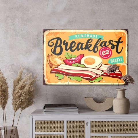 Obraz Na Płótnie Angielskie Śniadanie W Stylu Retro? Canvas Naturalny 100x70 LB-2915-NC100-70