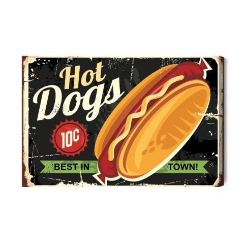 Obraz Na Płótnie Hot Dogi W Stylu Vintage Canvas Naturalny 100x70 LB-2805-NC100-70