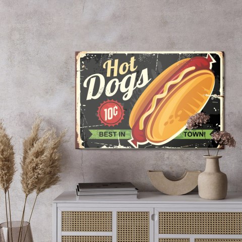 Obraz Na Płótnie Hot Dogi W Stylu Vintage Canvas Naturalny 100x70 LB-2805-NC100-70