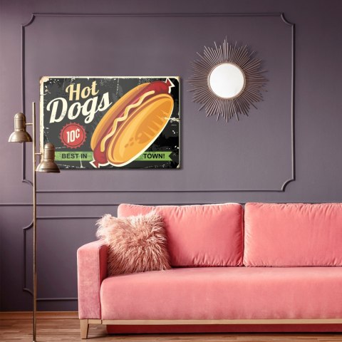 Obraz Na Płótnie Hot Dogi W Stylu Vintage Canvas Naturalny 100x70 LB-2805-NC100-70