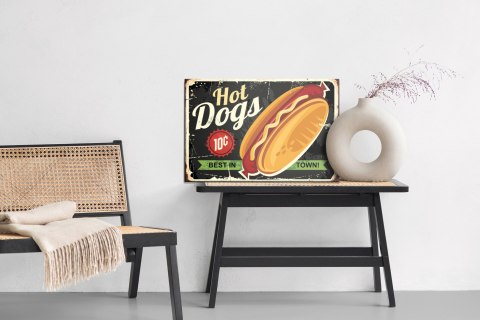 Obraz Na Płótnie Hot Dogi W Stylu Vintage Canvas Naturalny 100x70 LB-2805-NC100-70