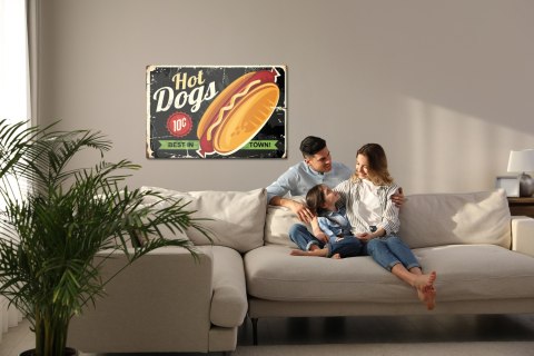 Obraz Na Płótnie Hot Dogi W Stylu Vintage Canvas Naturalny 100x70 LB-2805-NC100-70